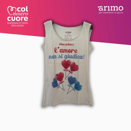 Canotta in cotone "l'amore..." - dressed by Barbara d'Urso