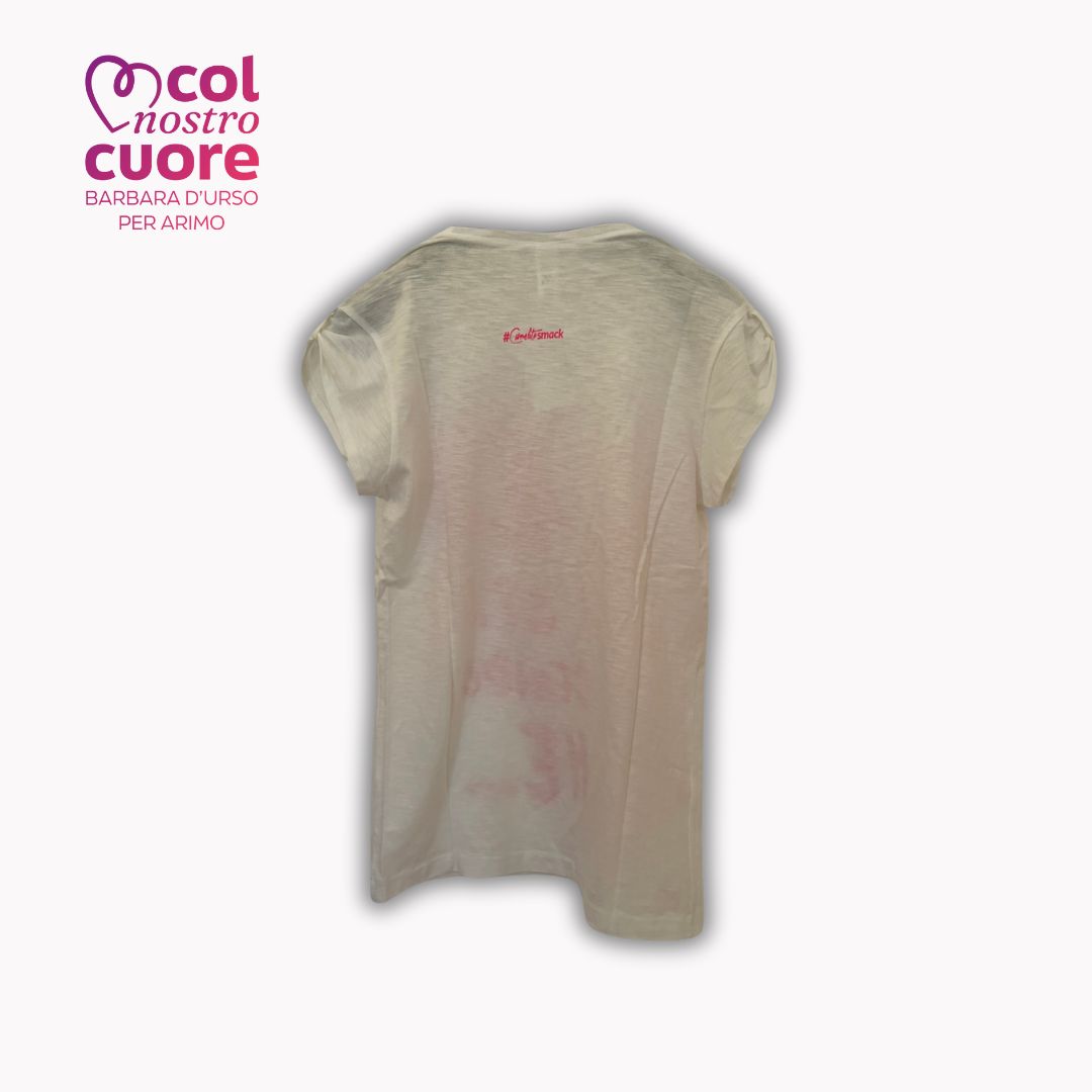 T-shirt in cotone "Lei mi sta dicendo che…" rosa - Carmelita smack